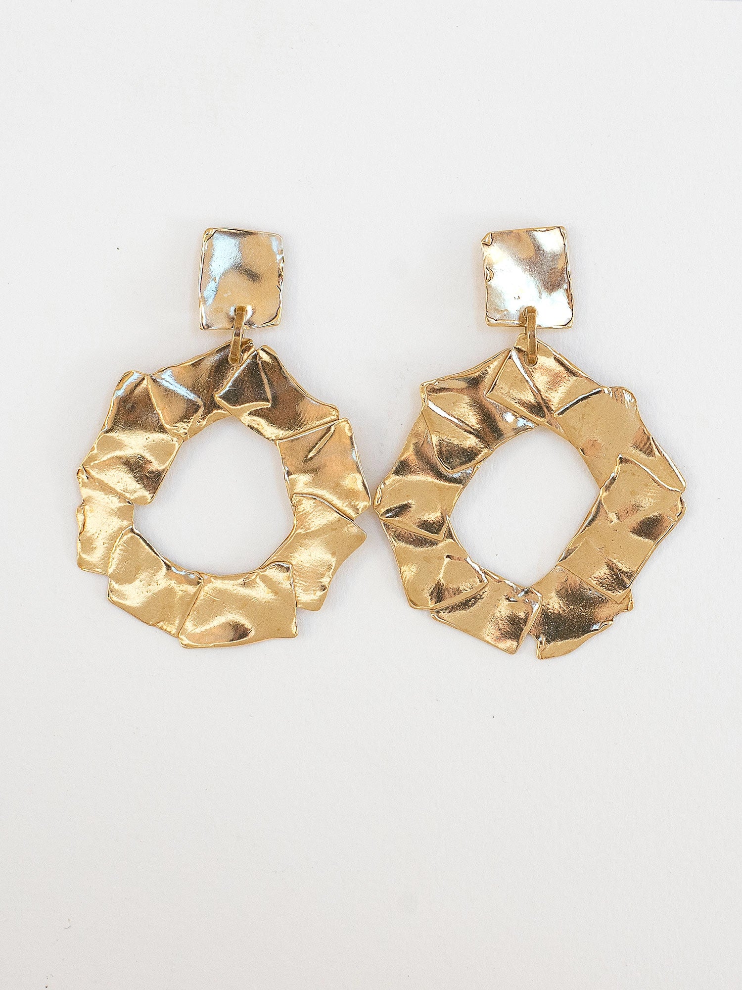 Manga Large Brass Statement Earrings Michelle Ross