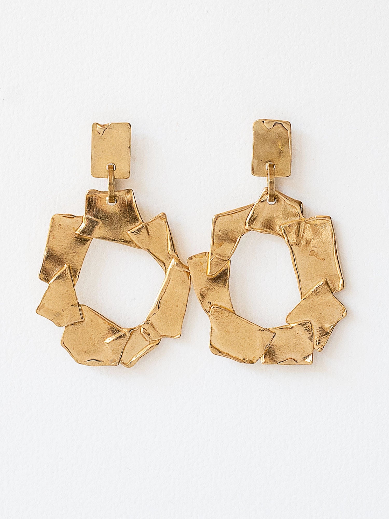 Manga Large Brass Statement Earrings Michelle Ross