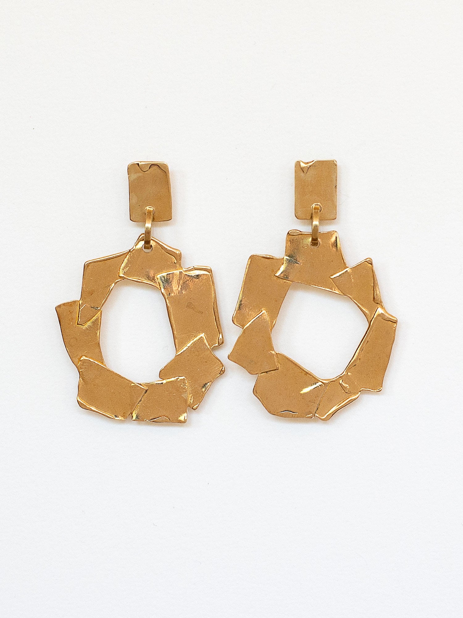 Manga Large Brass Statement Earrings Michelle Ross