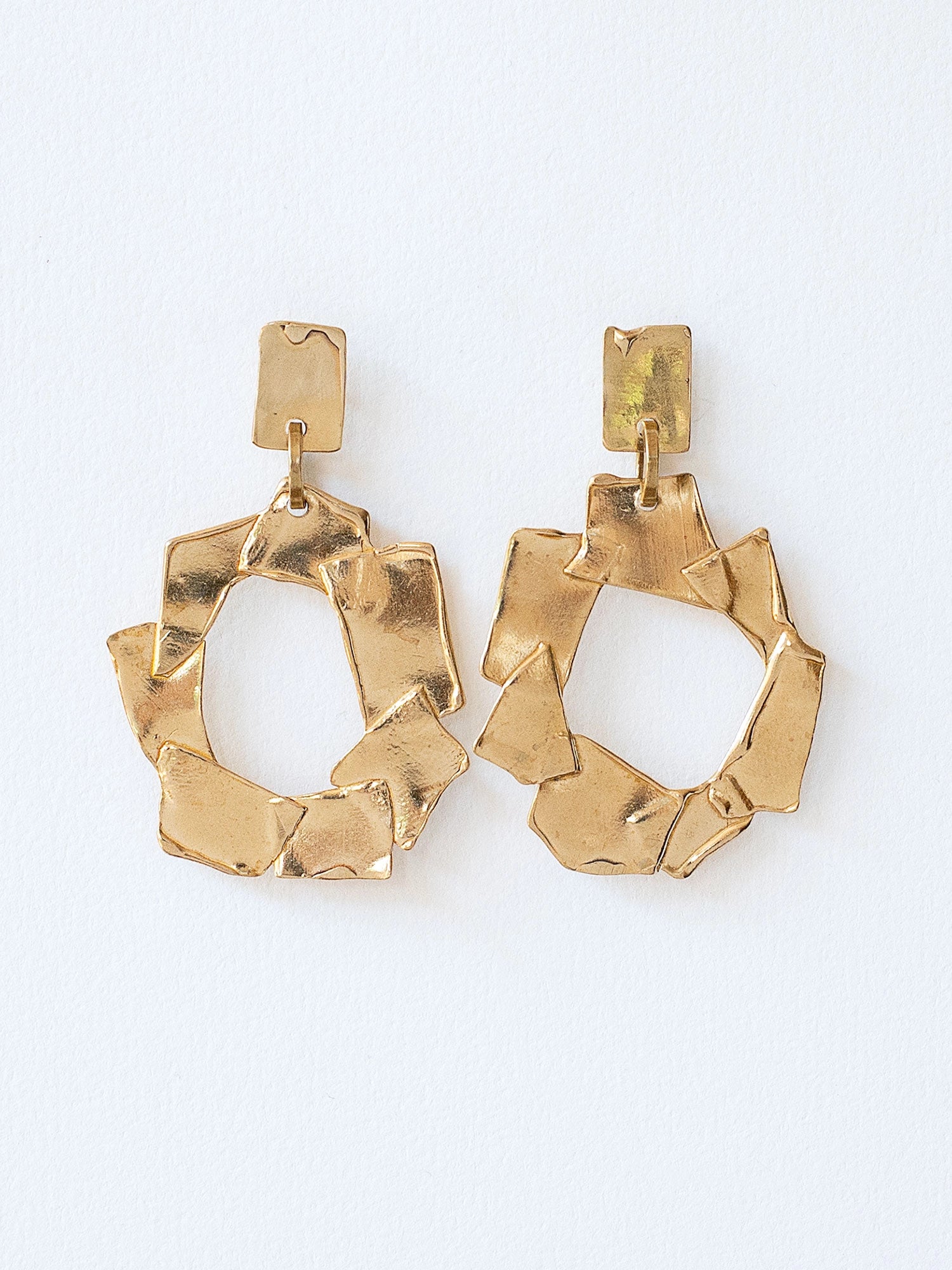 Manga Large Brass Statement Earrings Michelle Ross