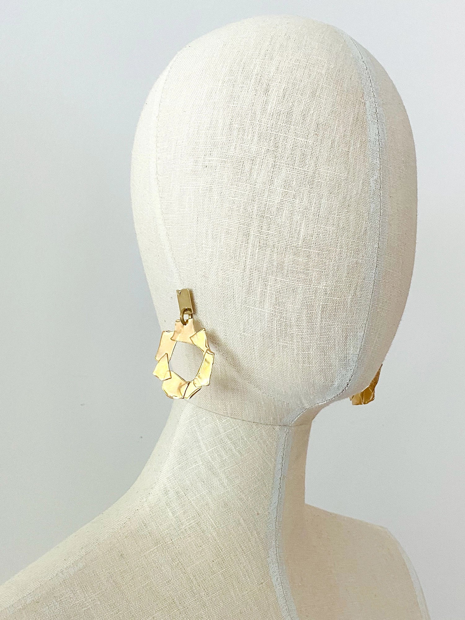 Manga Large Brass Statement Earrings Michelle Ross