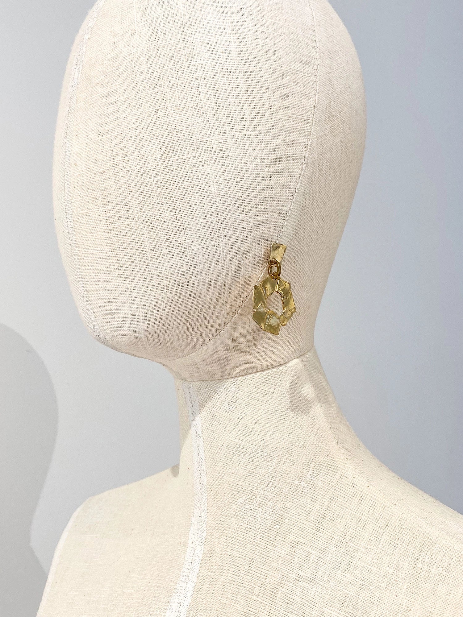 Manga Small Brass Statement Earrings Michelle Ross