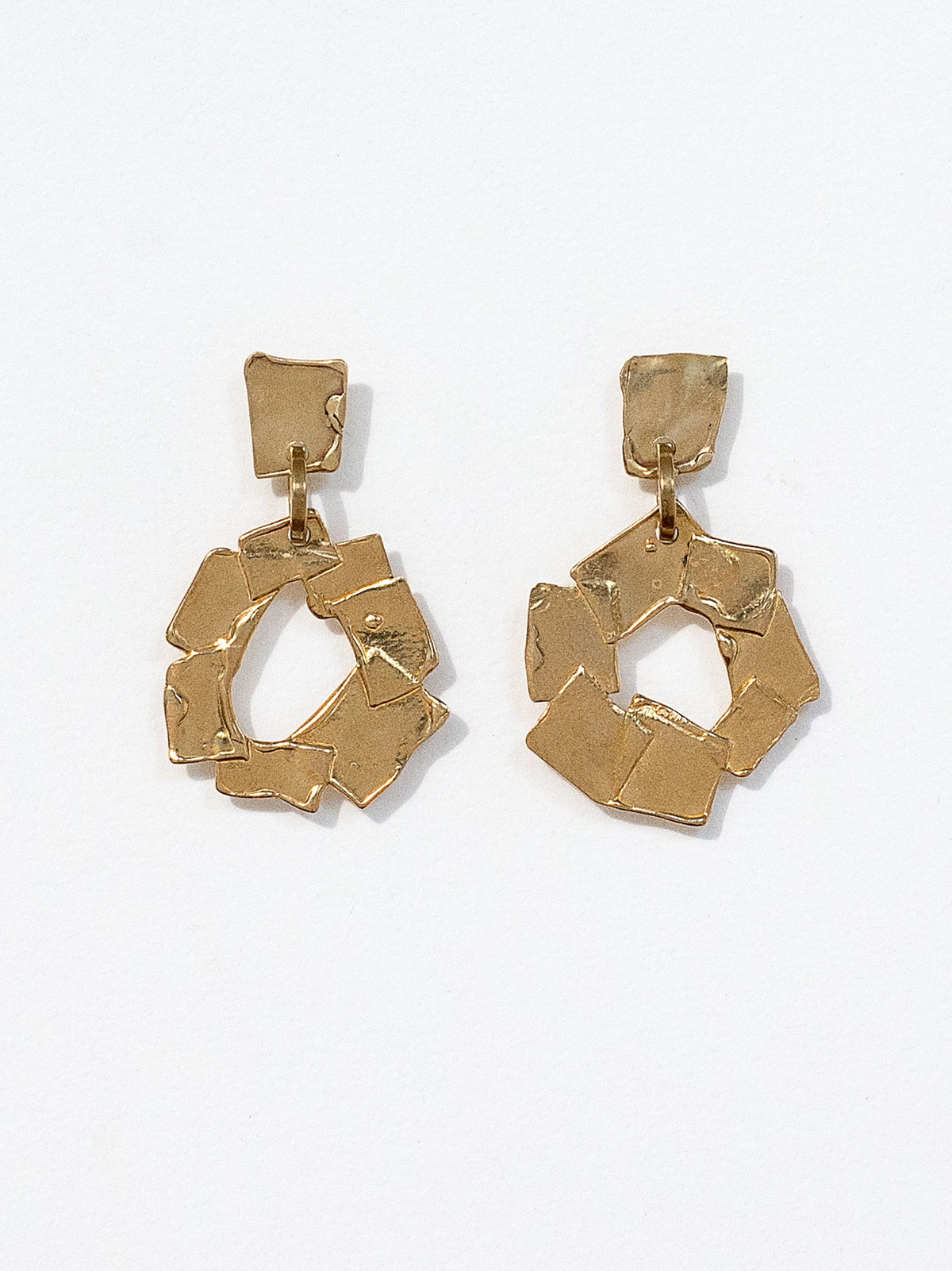 Manga Small Brass Statement Earrings Michelle Ross