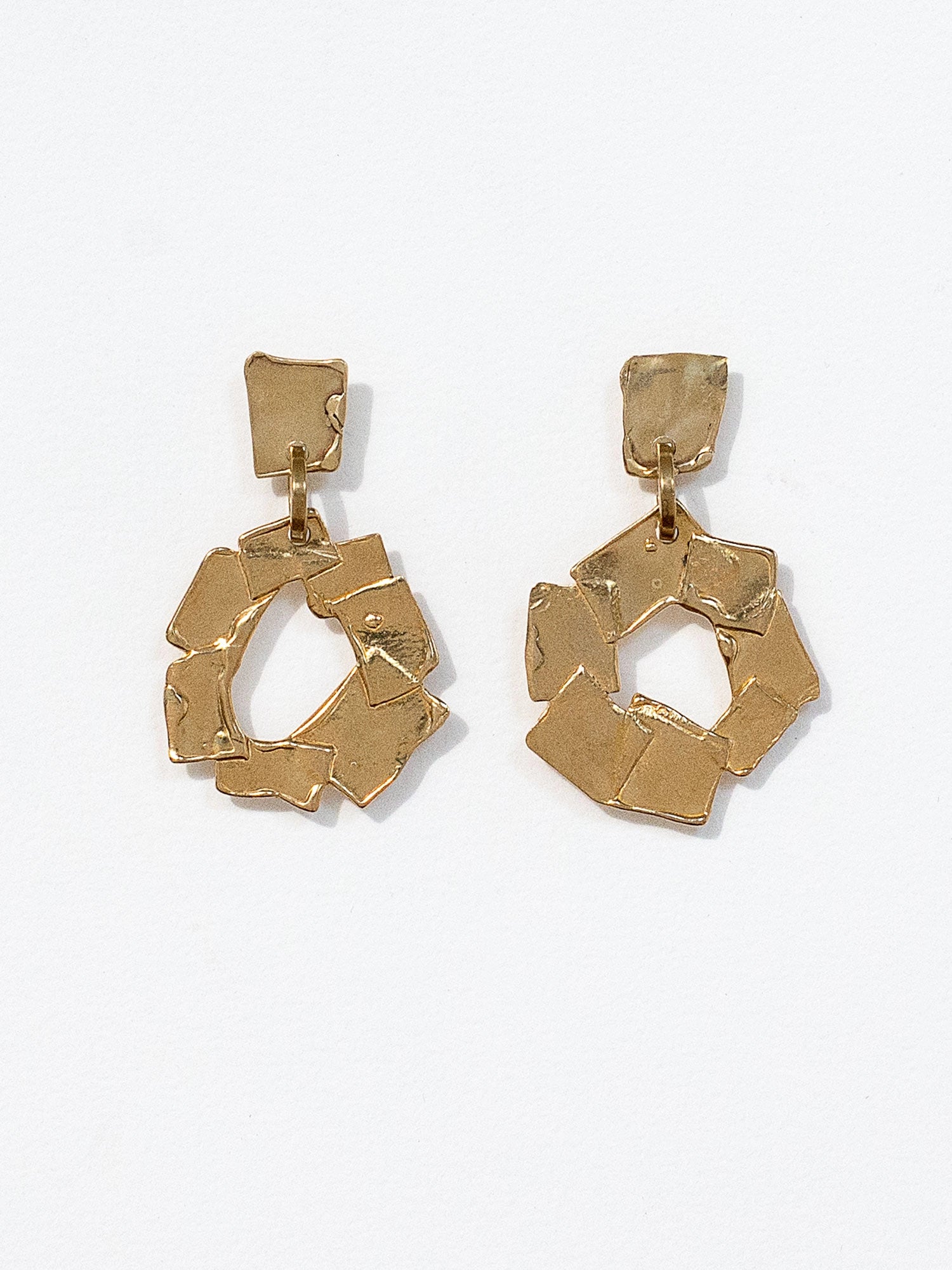 Manga Small Brass Statement Earrings Michelle Ross