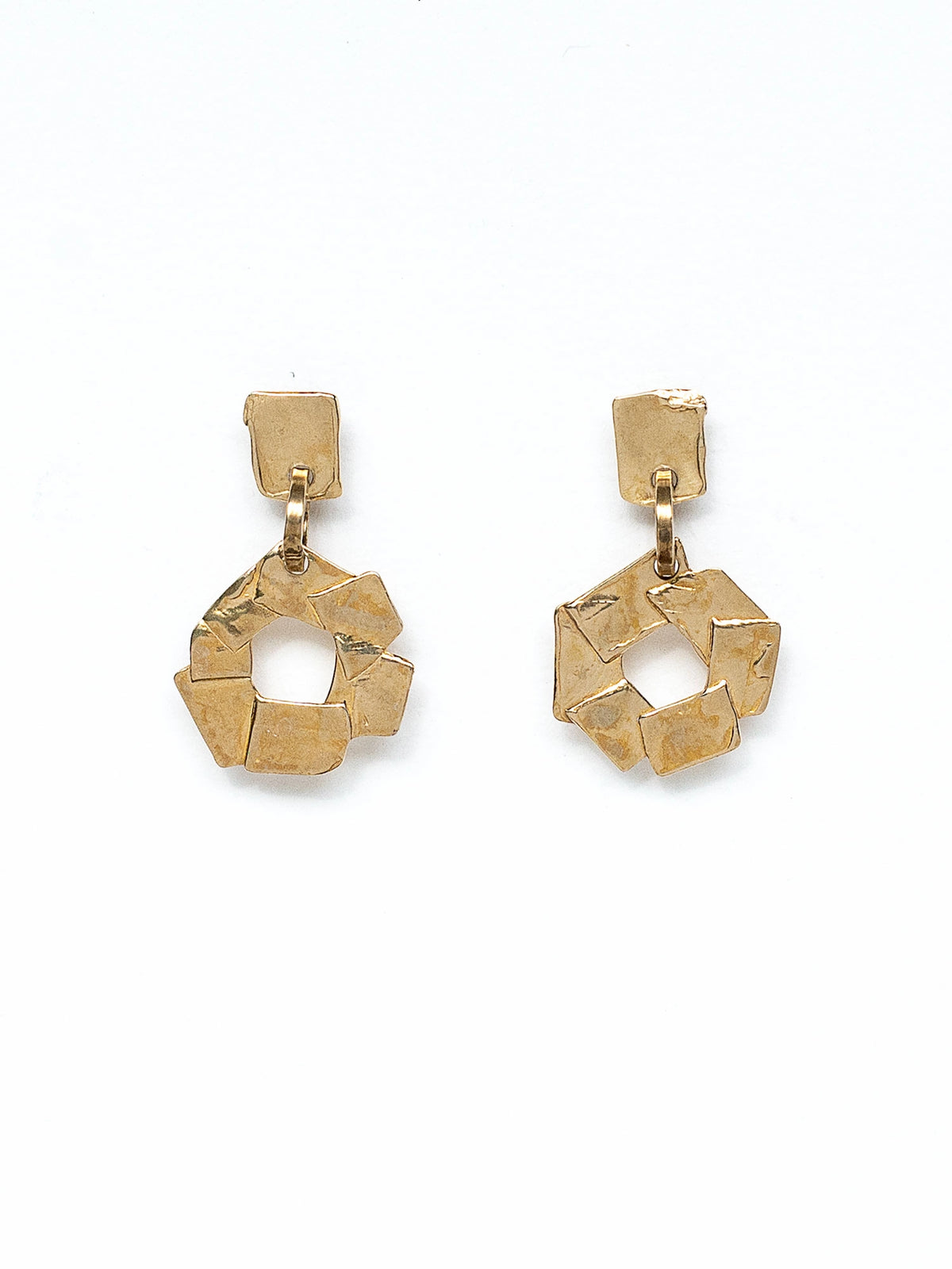 Manga Small Brass Statement Earrings Michelle Ross