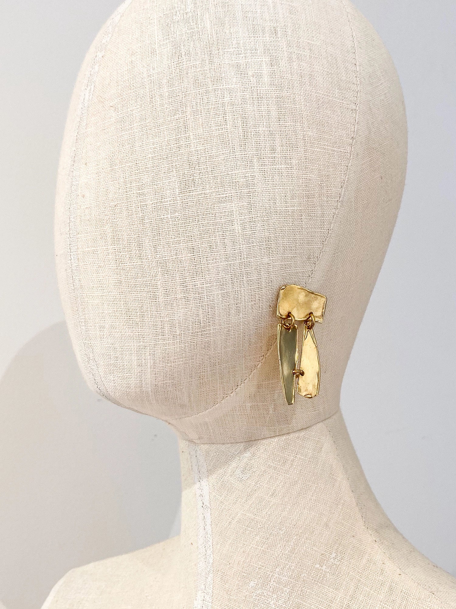 Meru Brass Statement Earrings Michelle Ross