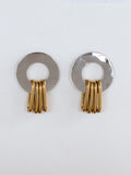 Benni Sterling Silver and Brass Two Tone Statement Earrings Michelle Ross