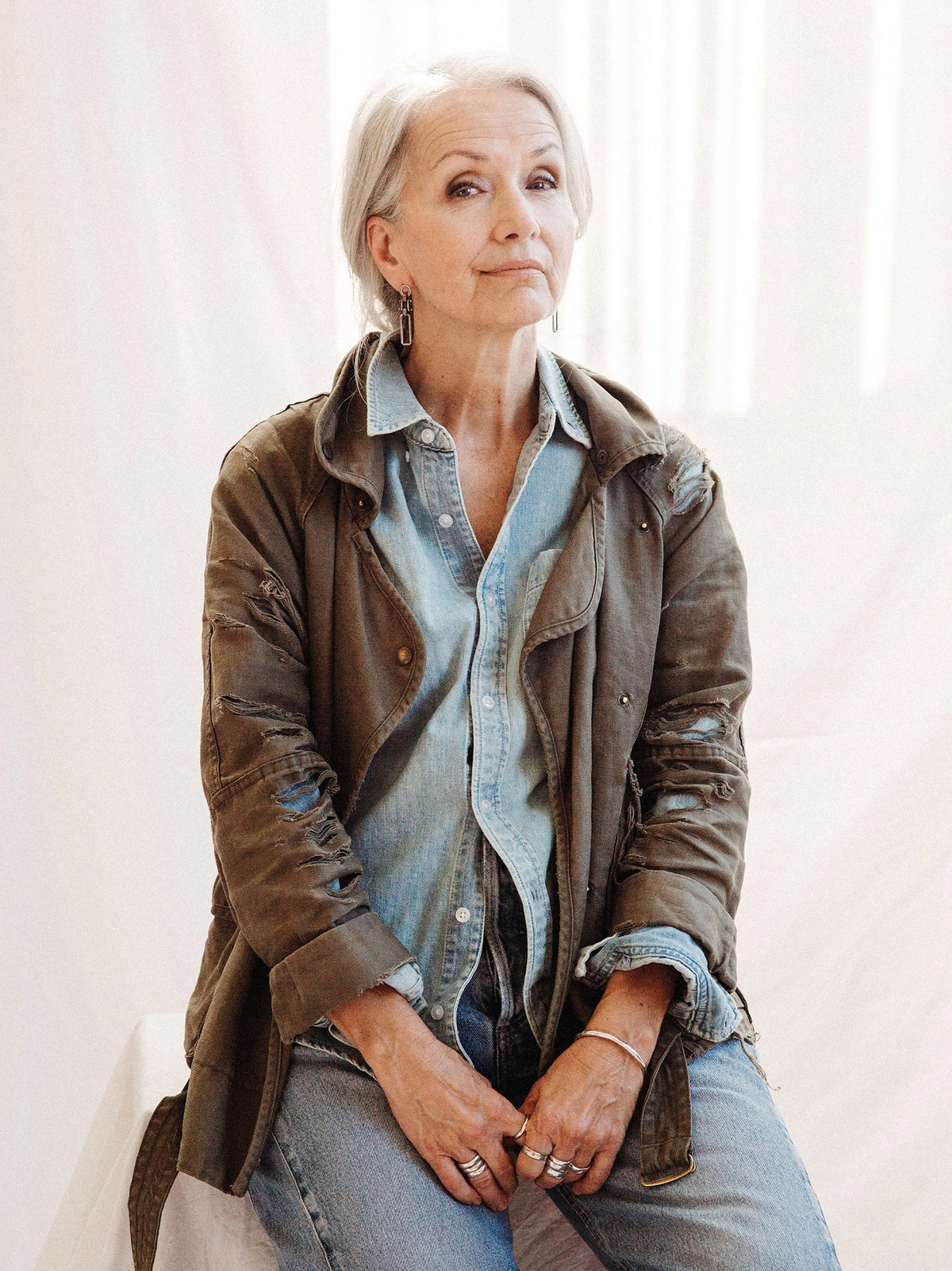 Ali Antique Silver Minimalist Everyday Chain Earrings Michelle Ross