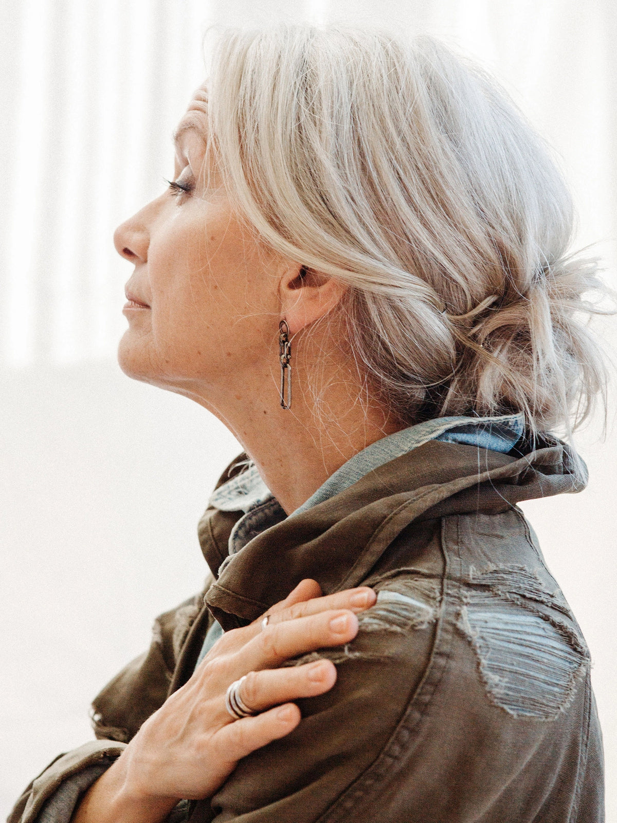 Ali Antique Silver Minimalist Everyday Chain Earrings Michelle Ross