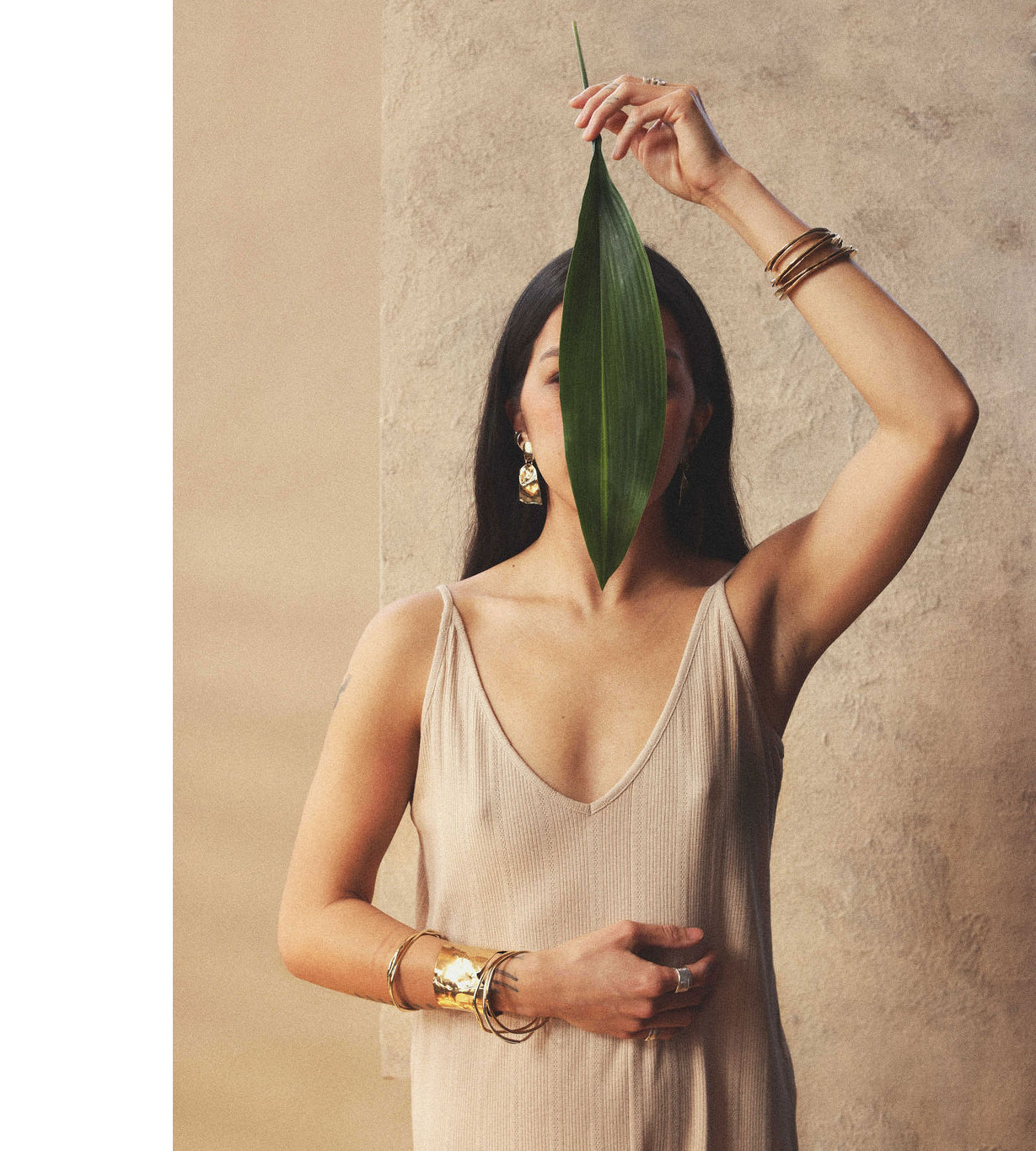 Michelle Ross Beck Brass Earrings Moise Brass Cuff Bracelet