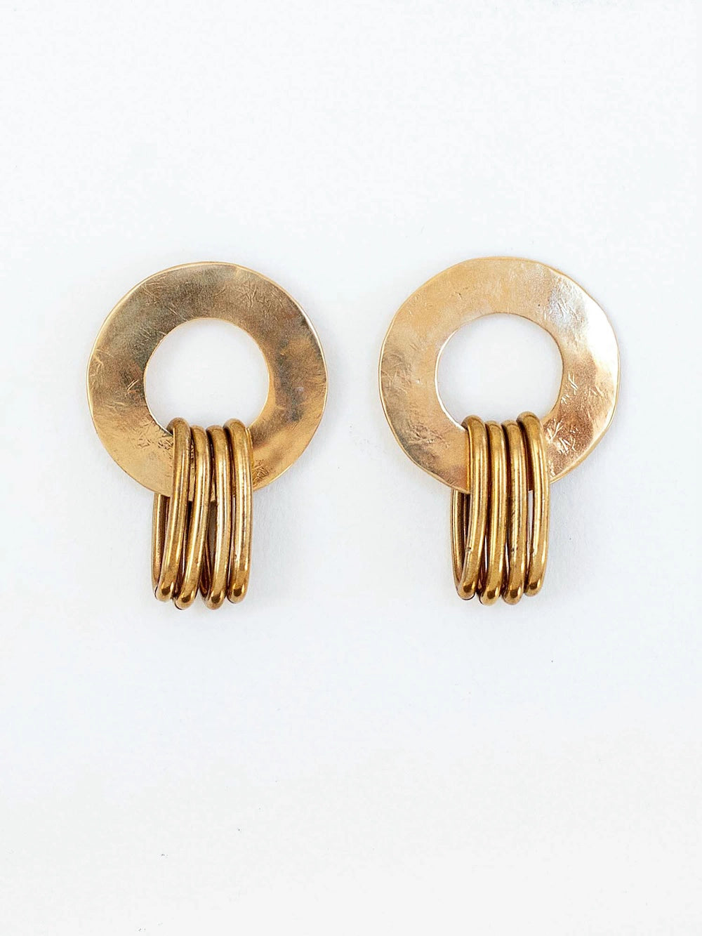 Michelle Ross Benni Brass Statement Earrings