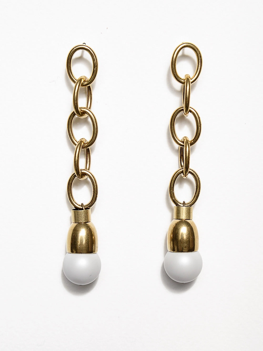 Michelle Ross Brass Dangle Earrings