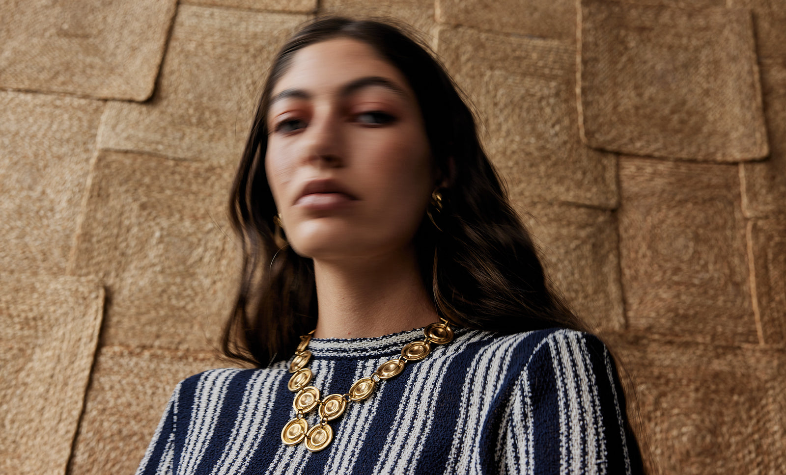 Michelle Ross Roan Collection Ciel Brass Coin Necklace