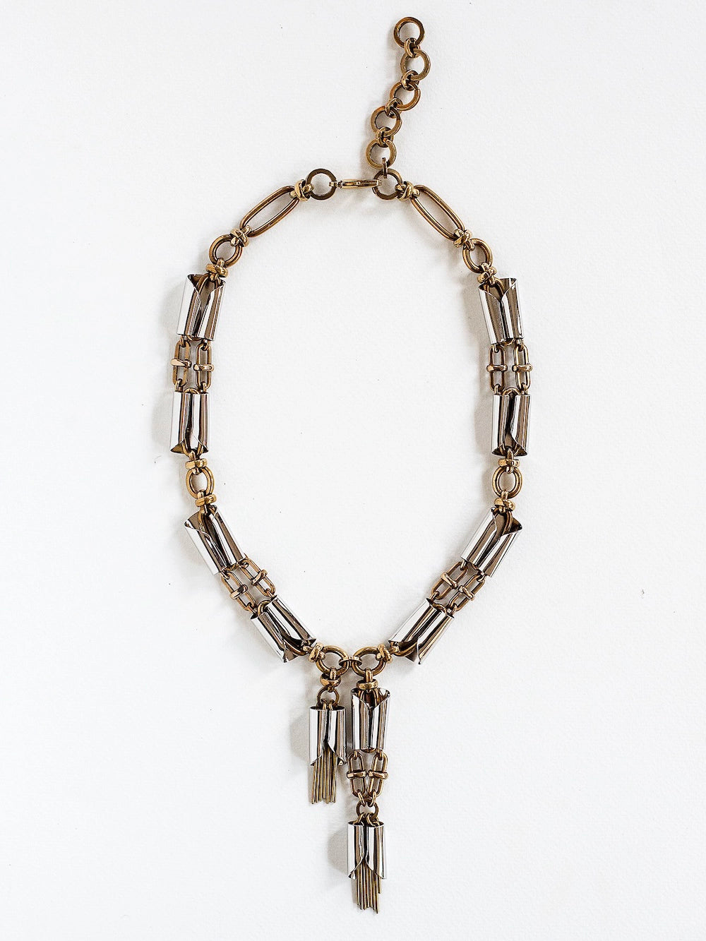 Michelle Ross Donni Brass and Rhodium Necklace