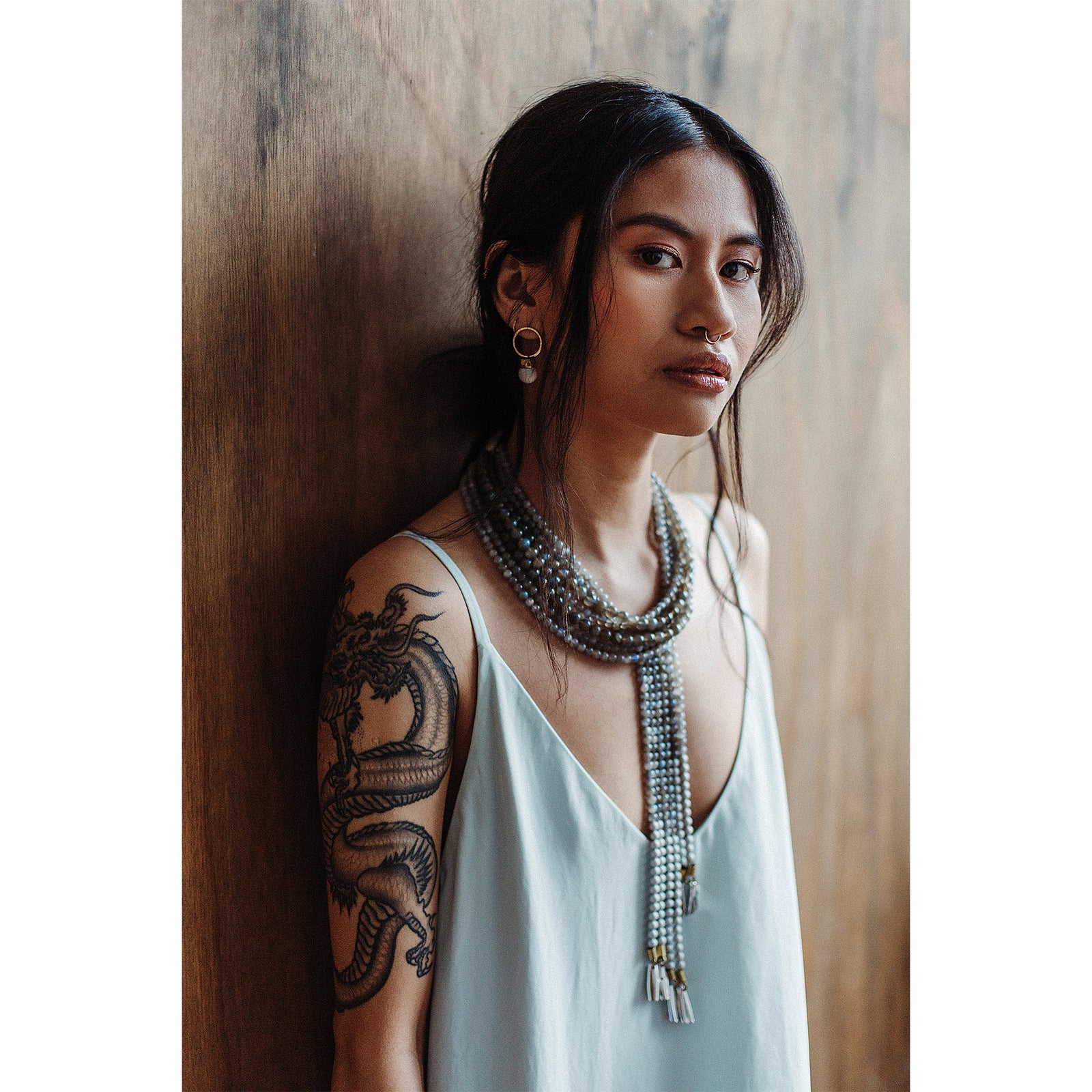 Michelle Ross Maelo Collection Island Dawn Necklace and Leo Mist Earrings