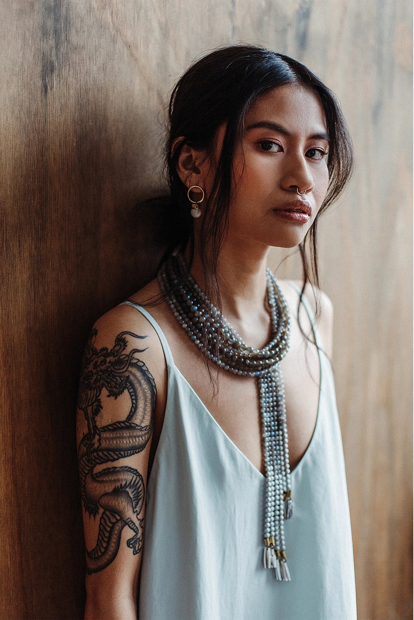 Michelle Ross Maelo Collection Island Dawn Necklace and Leo Mist Earrings