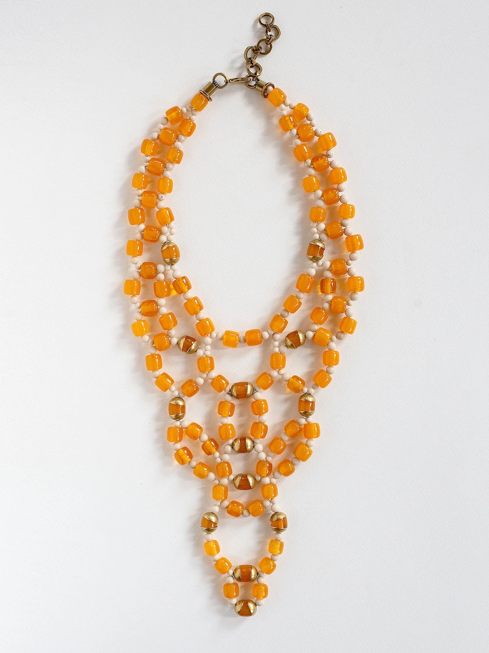 Michelle Ross Marinelle Amber Resin and Pearl Statement Necklace