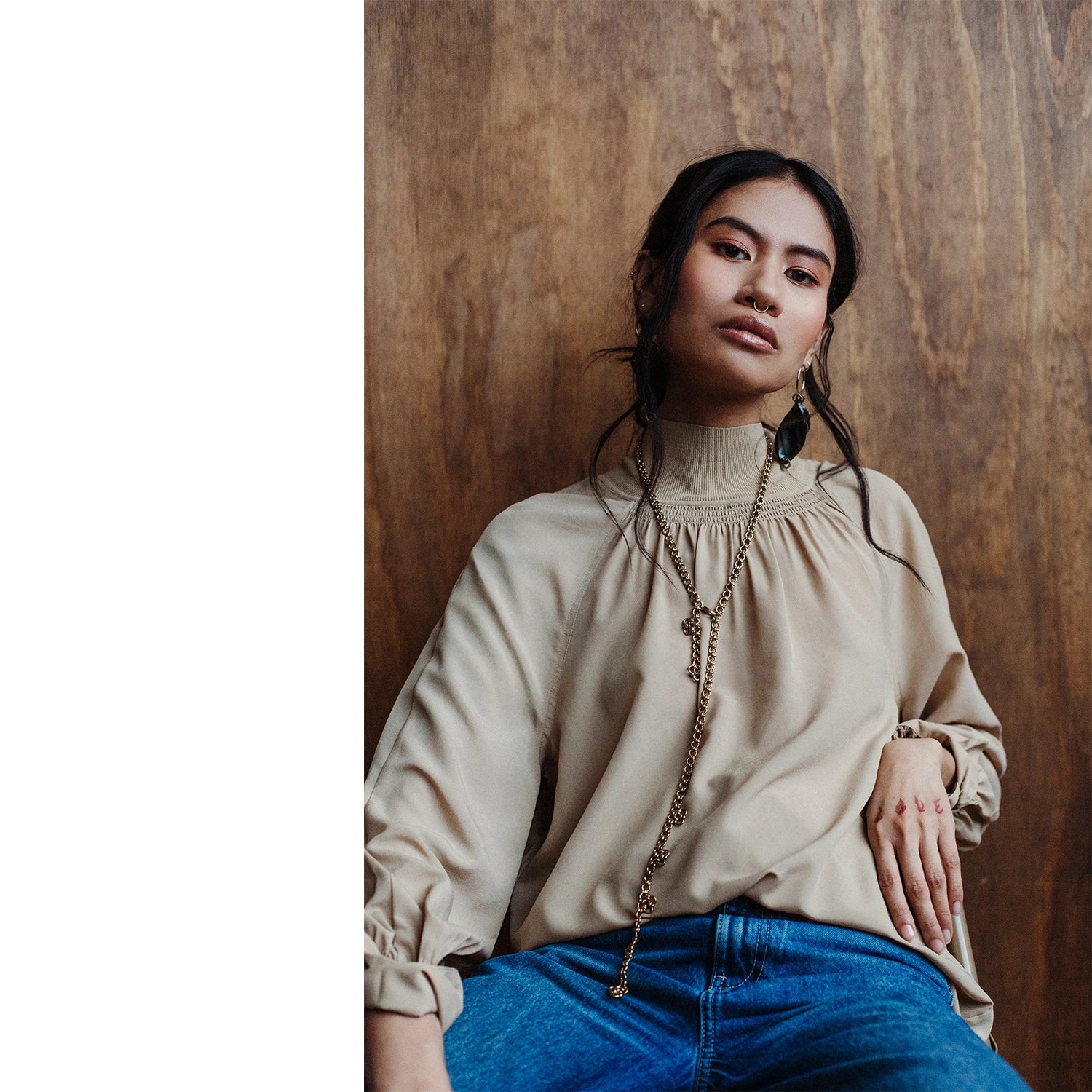 Michelle Ross Maelo Collection Mele Brass Necklace