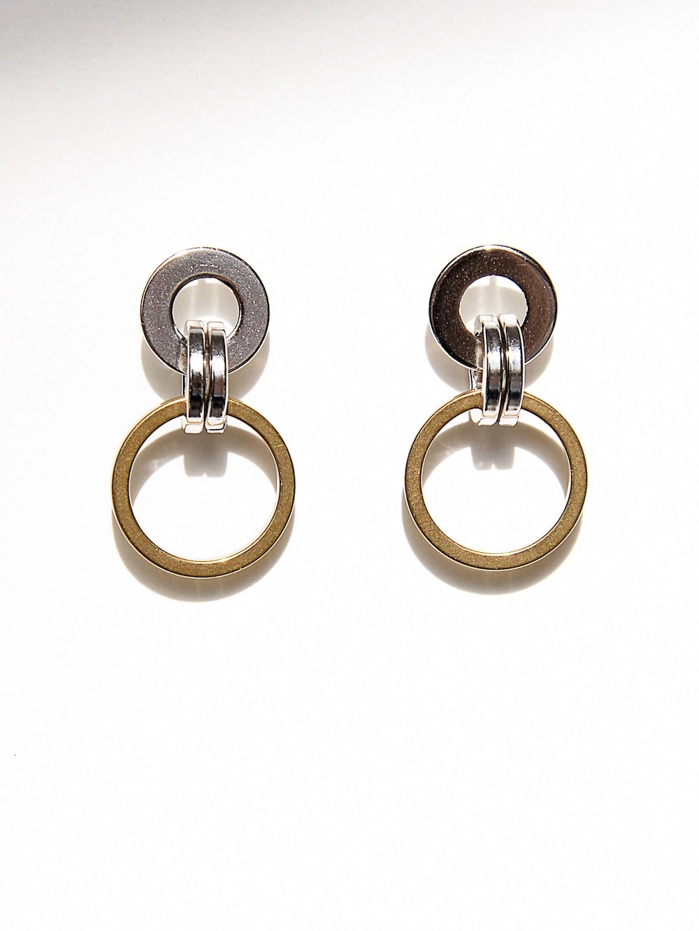 Michelle Ross Nola Silver and Brass Earrings