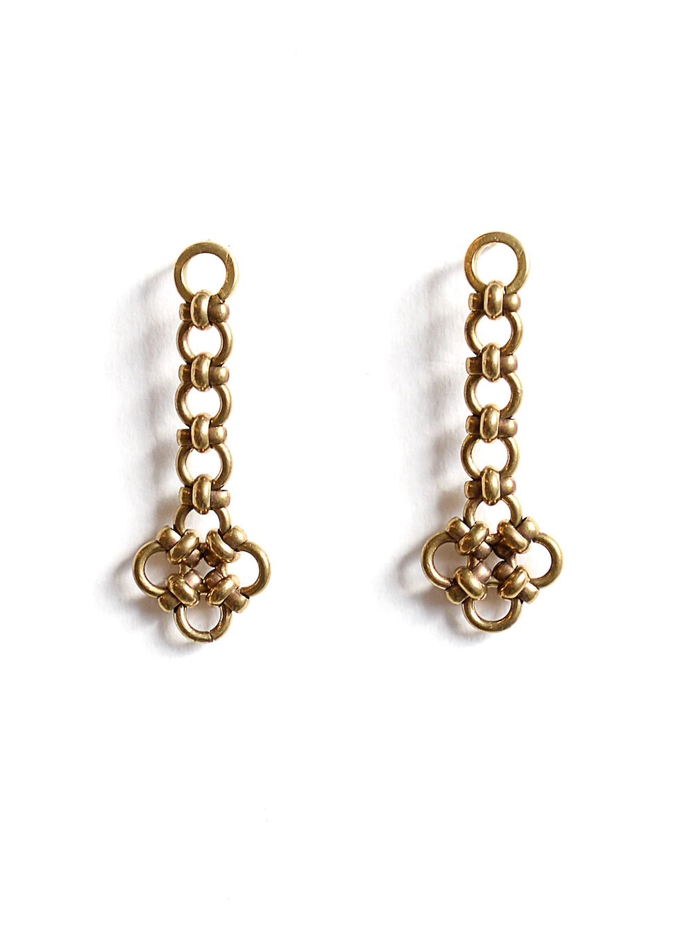 Michelle Ross Maelo Collection Orit Brass Chain Earrings