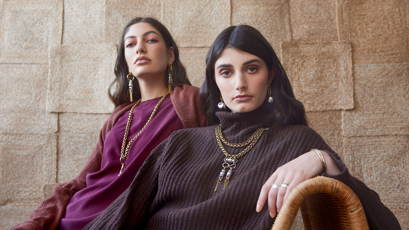 Michelle Ross Roan Jewellery Brass and Rhodium Collection 