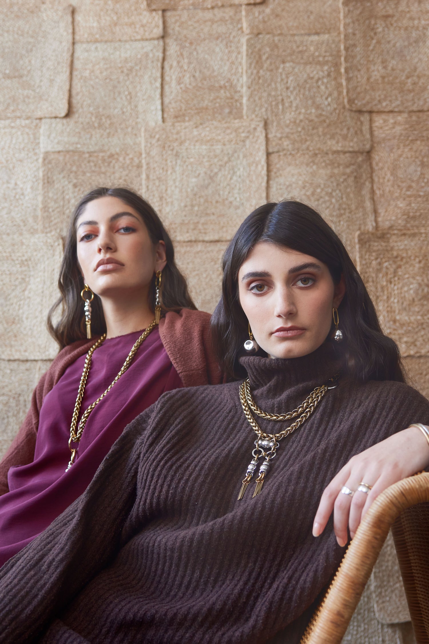 Michelle Ross Roan Jewellery Brass and Rhodium Collection 