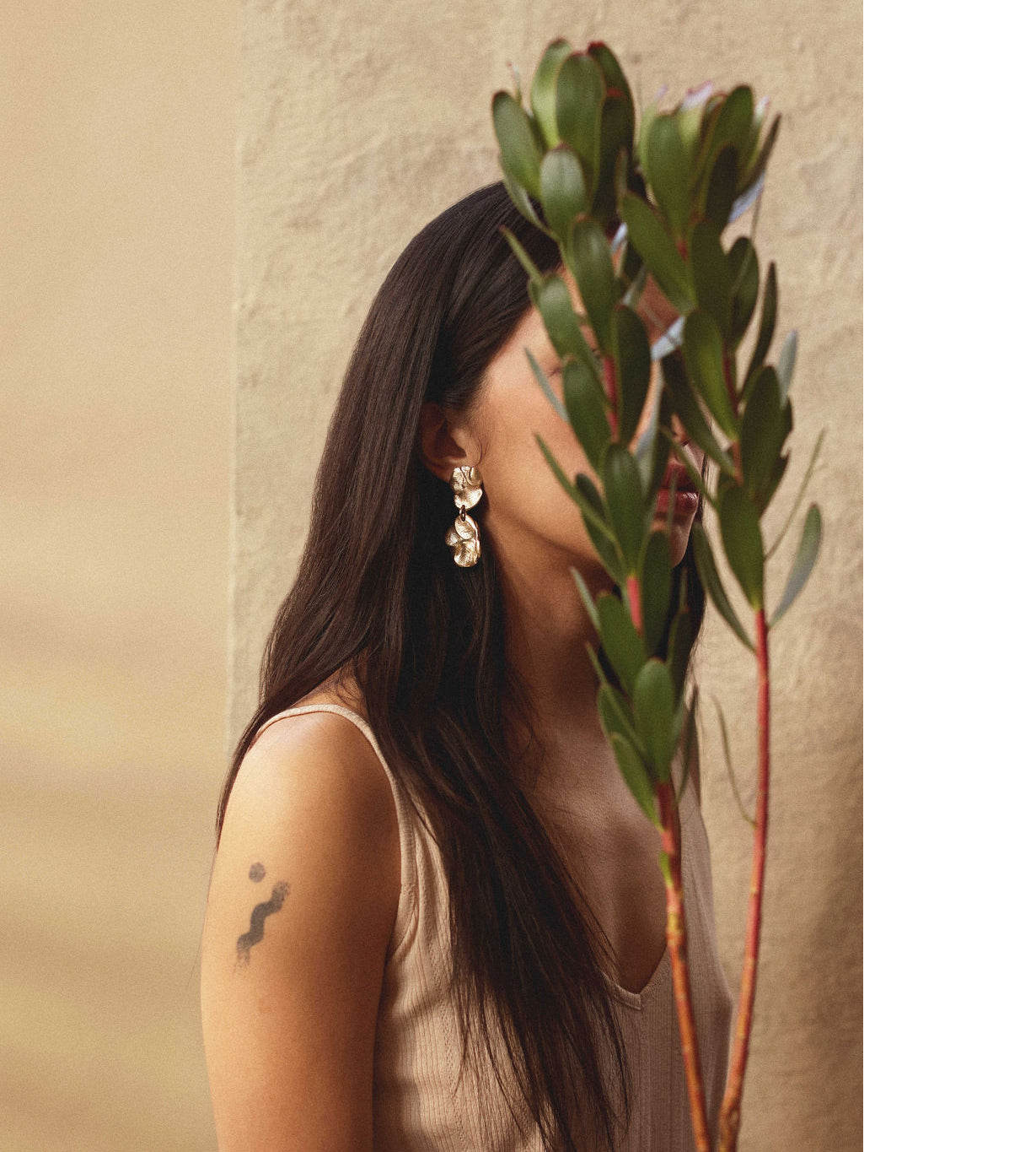 Michelle Ross Lagom Lookbook Selene Brass Earrings