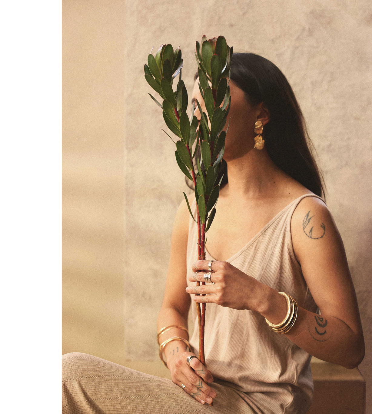 Michelle Ross Lagom Lookbook Selene Brass Earrings