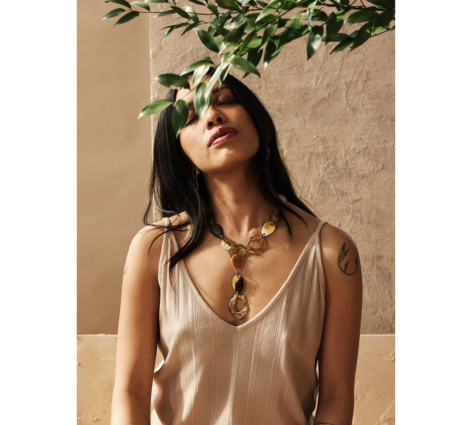 Michelle Ross Lagom Collection Sindra Brass Necklace
