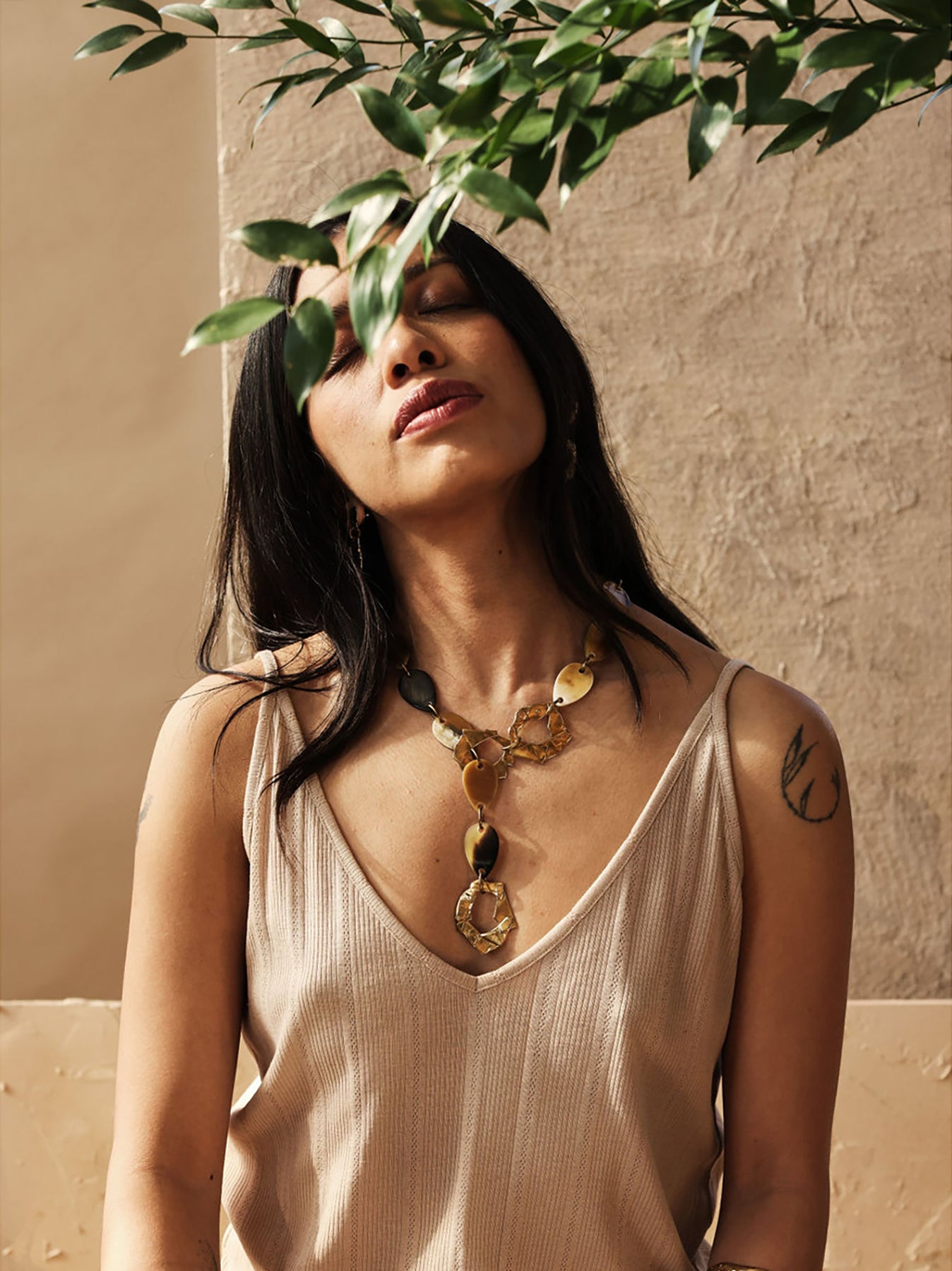 Michelle Ross Lagom Collection Sindra Brass Necklace