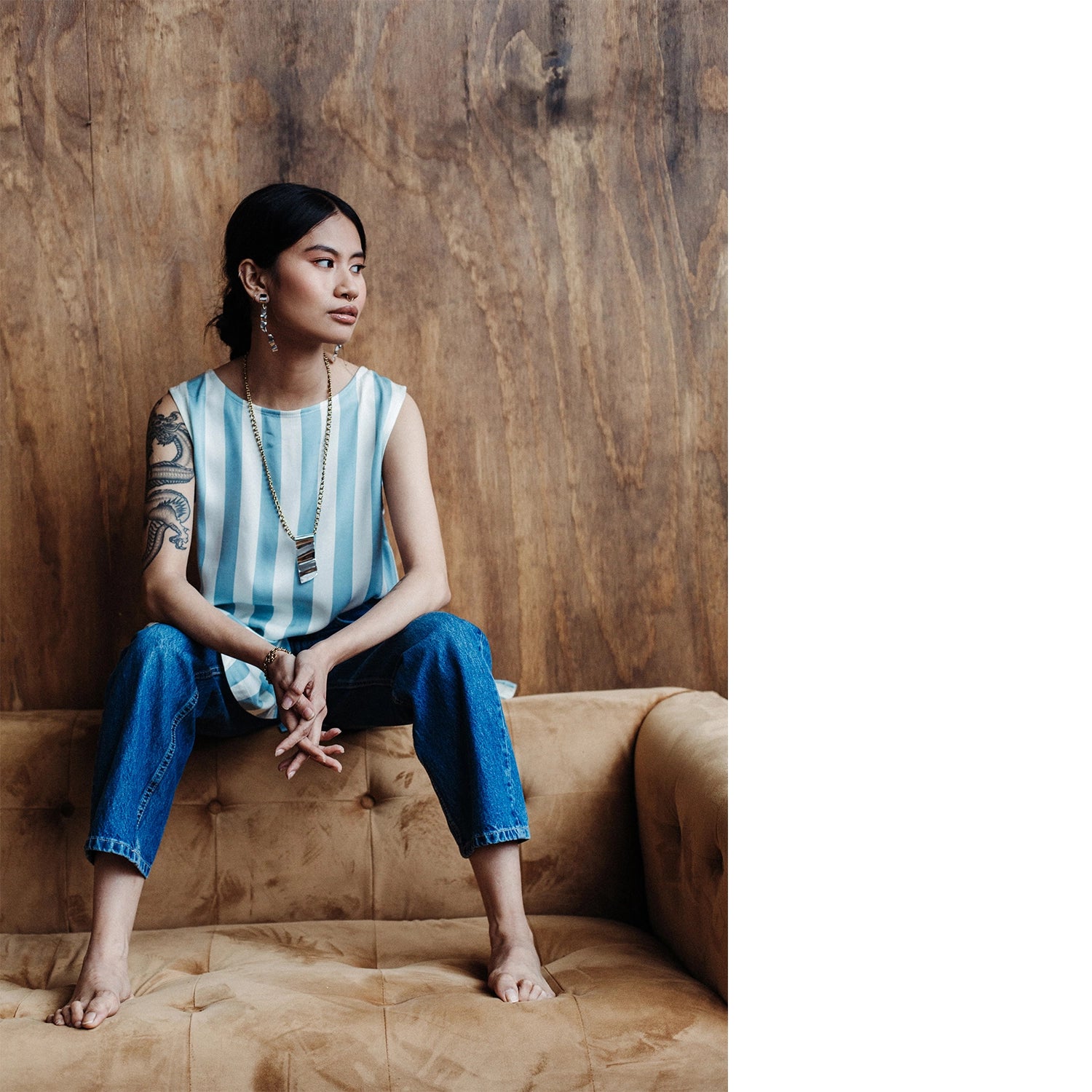 Michelle Ross Wynn Silver Necklace and Raegan Silver Earrings