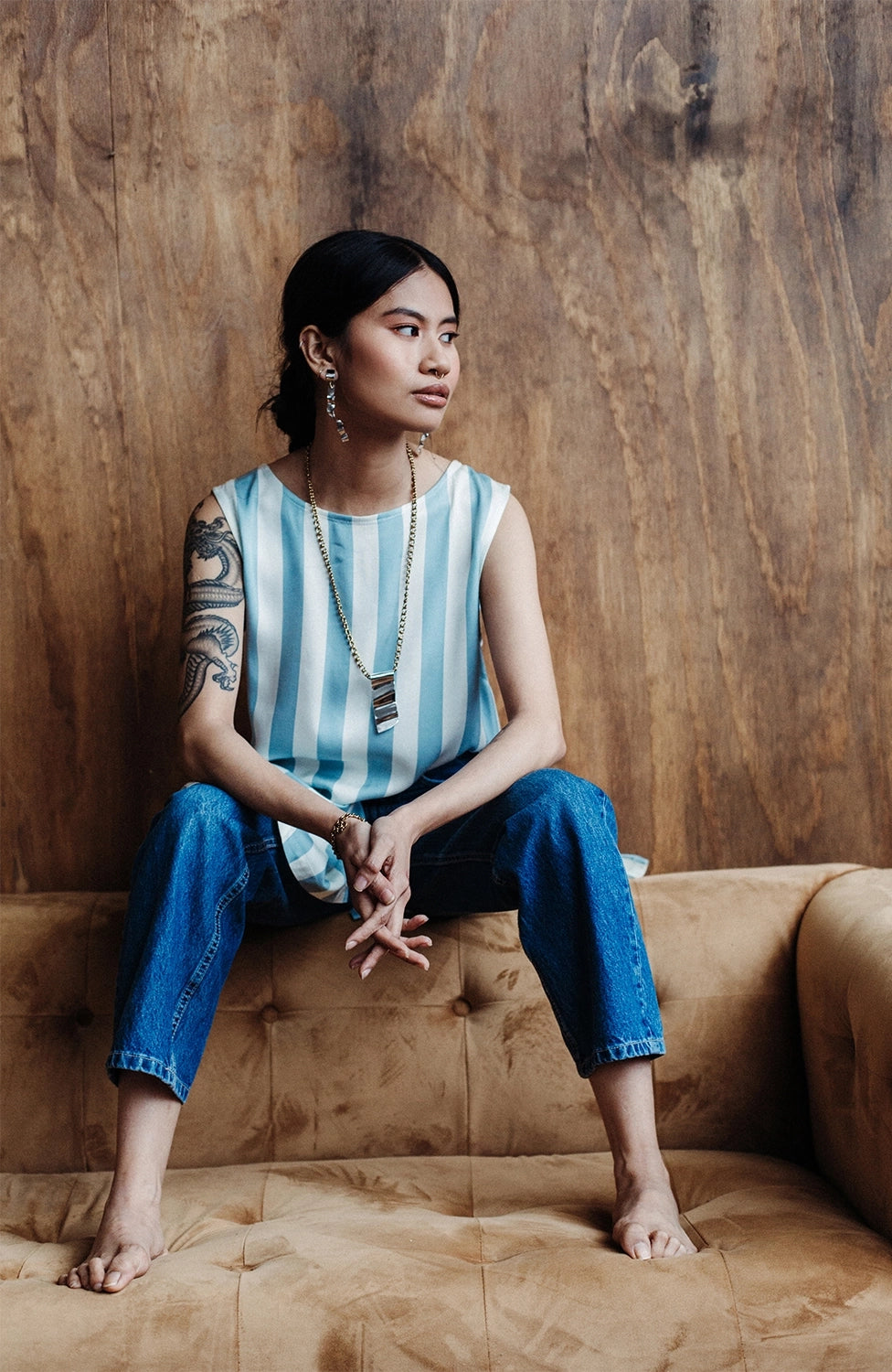 Michelle Ross Wynn Silver Necklace and Raegan Silver Earrings