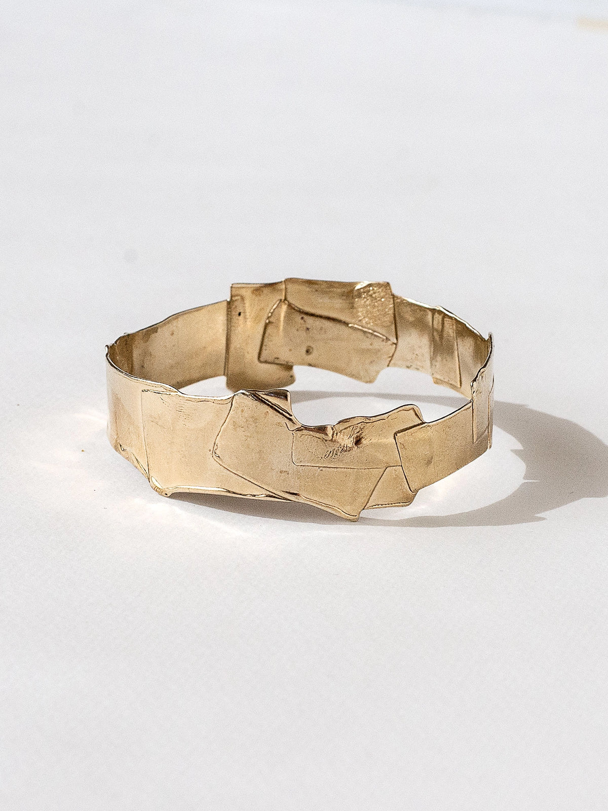A solid brass bangle cuff bracelet by Canadian jewellery designer Michelle Ross