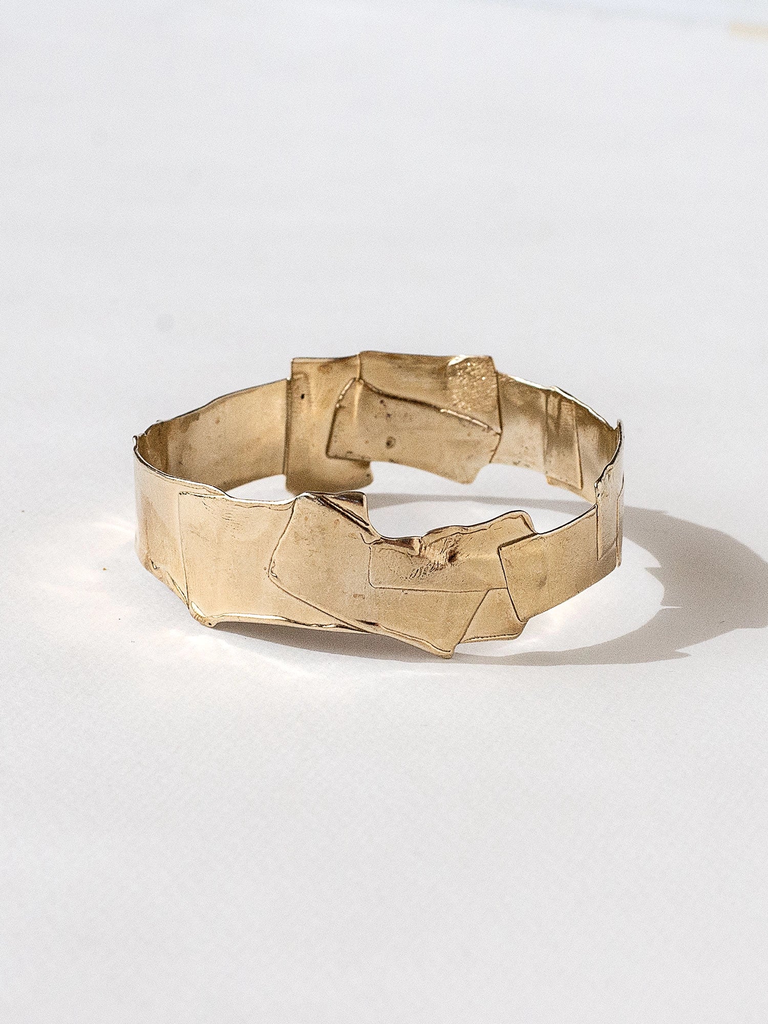 A solid brass bangle cuff bracelet by Canadian jewellery designer Michelle Ross