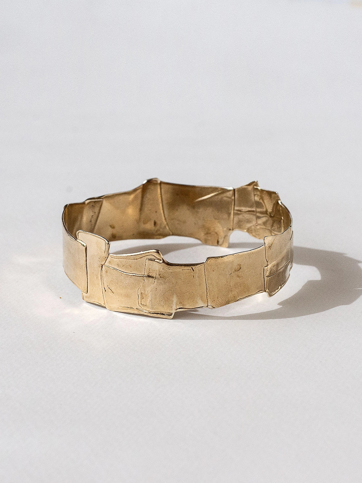 A solid brass bangle cuff bracelet by Canadian jewellery designer Michelle Ross