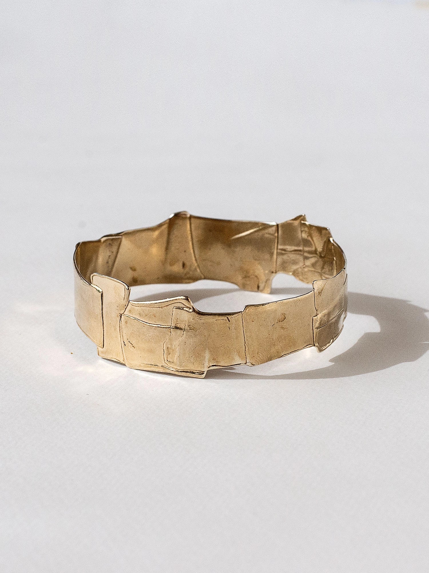 A solid brass bangle cuff bracelet by Canadian jewellery designer Michelle Ross