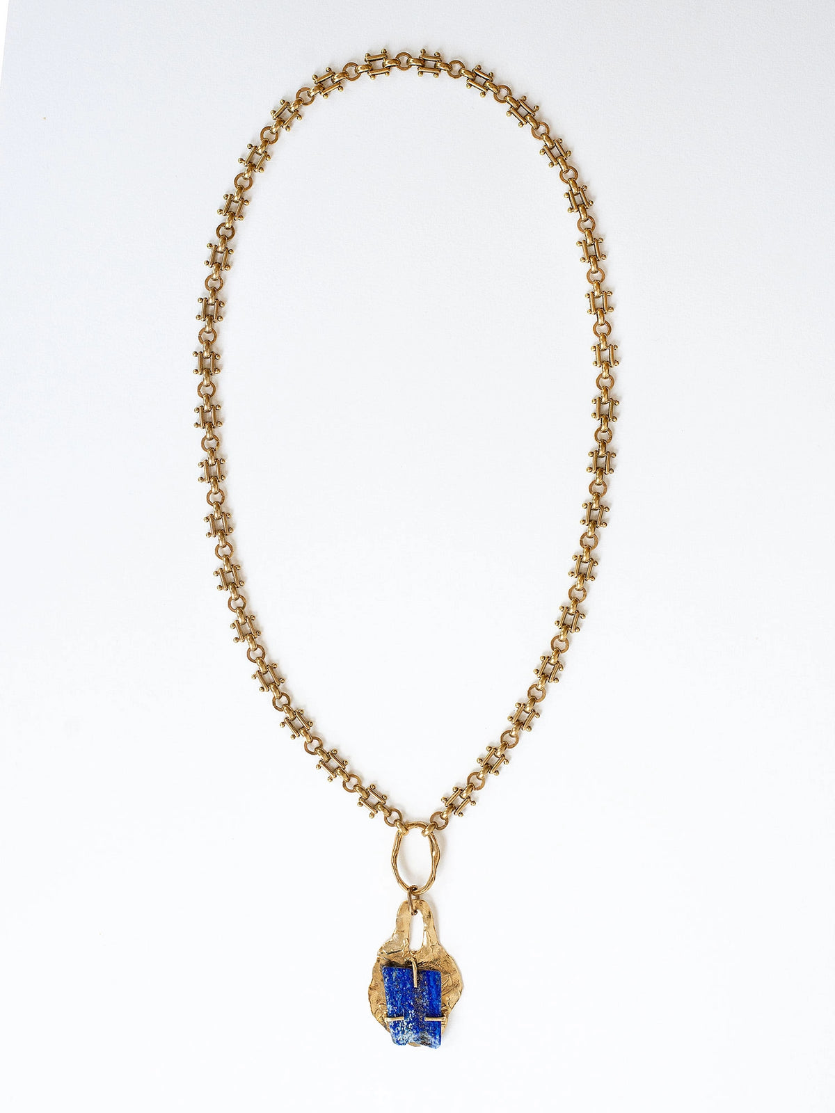 Mikel Blue Lapis Brass Necklace Michelle Ross