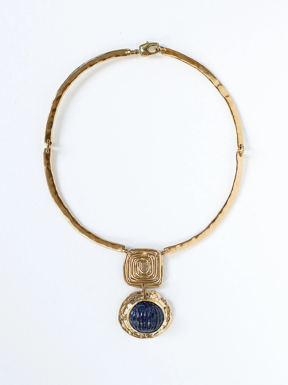 Michelle Ross Mauray Collection  Milos Blue Lapis Brass Necklace