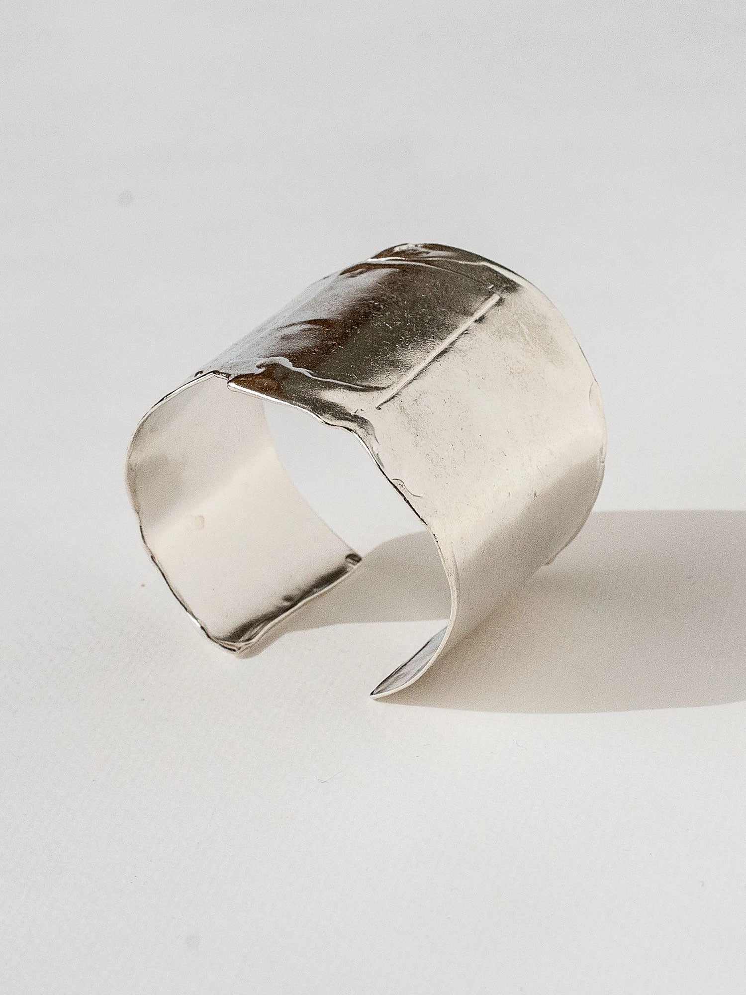 large silver cuff bracelet by Canadian jewelry designer Michelle Ross