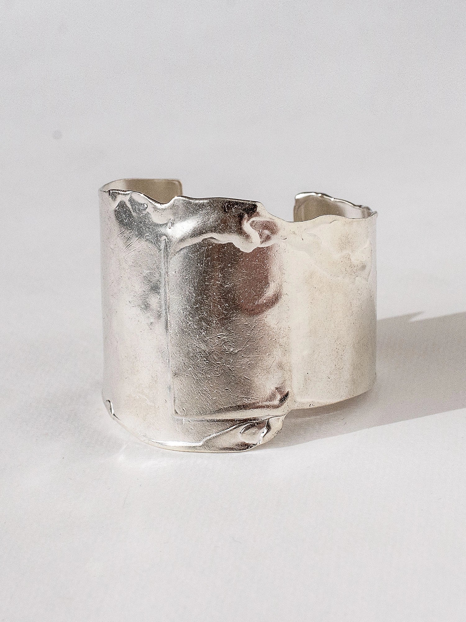 large silver cuff bracelet by Canadian jewelry designer Michelle Ross