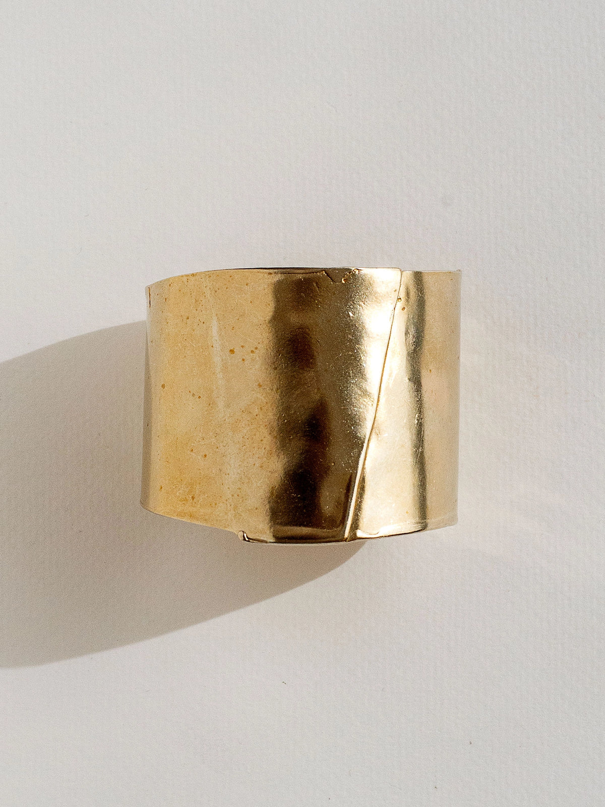 gold brass cuff bracelet by Canadian designer Michelle Ross