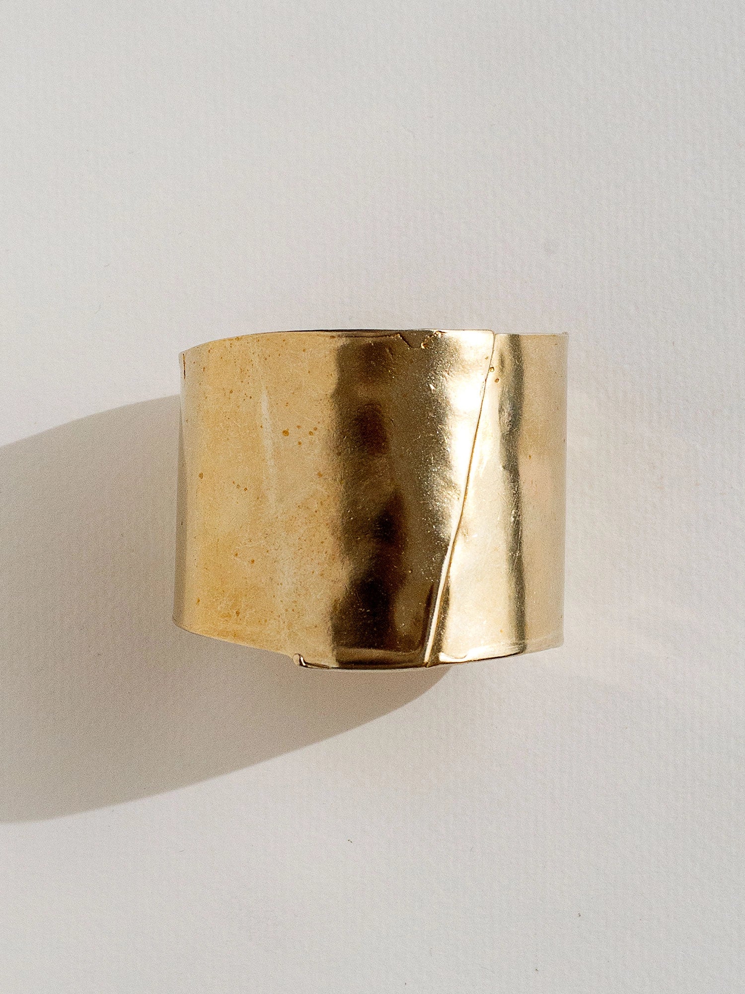 gold brass cuff bracelet by Canadian designer Michelle Ross