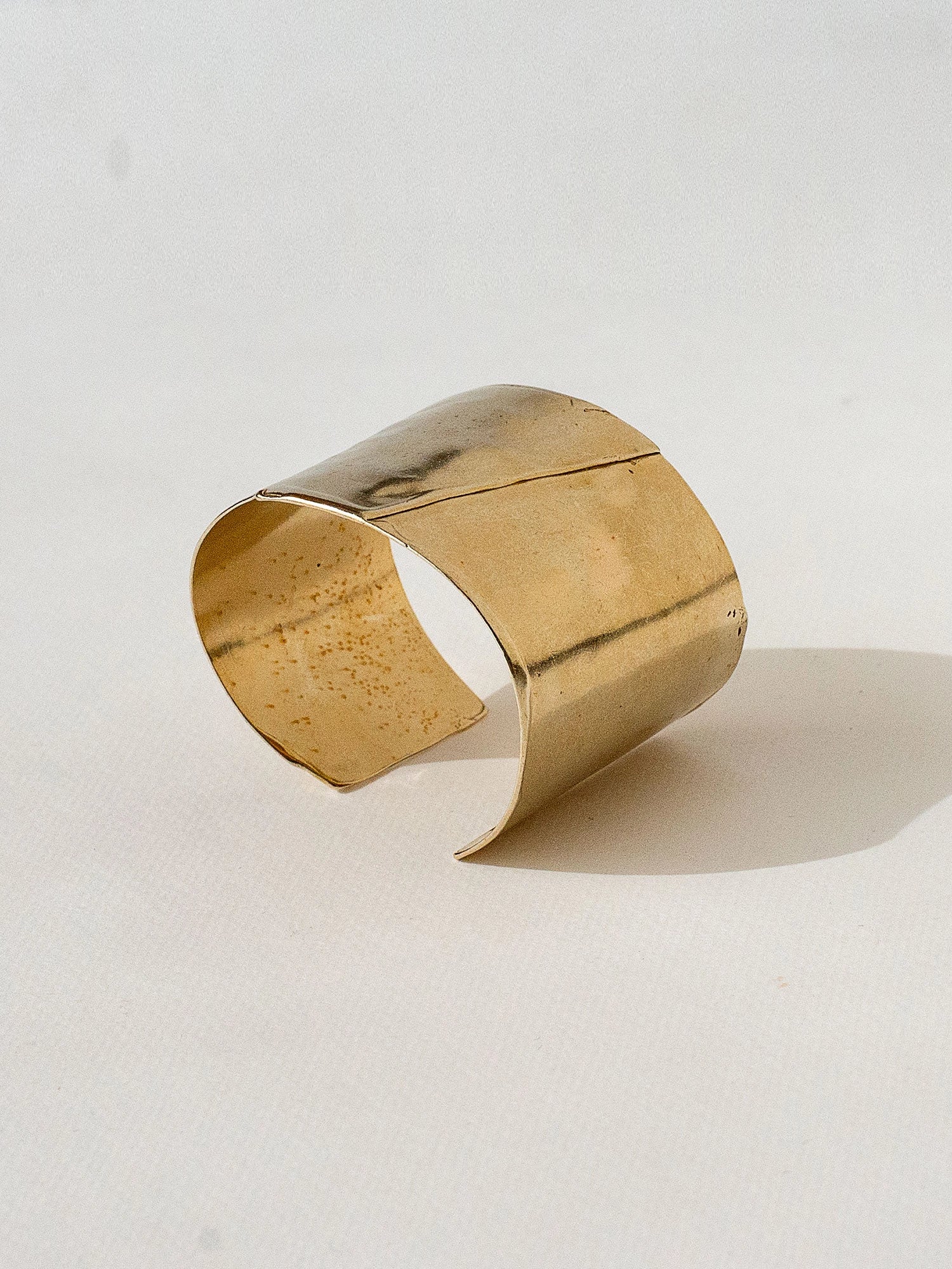 gold brass cuff bracelet by Canadian designer Michelle Ross