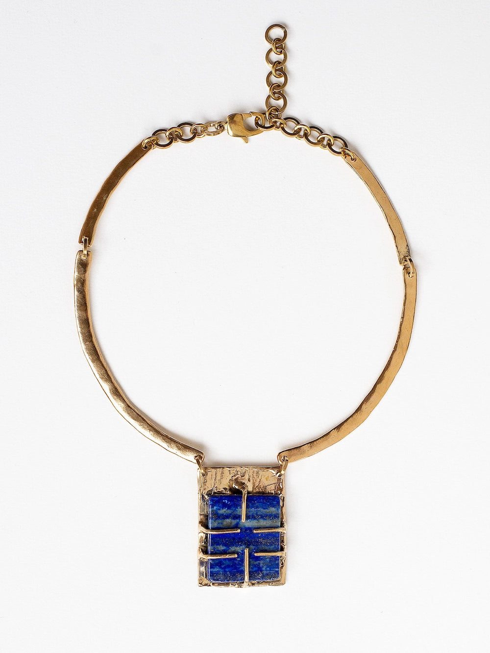 Michelle Ross Muir Blue Lapis Brass Necklace Mauray Collection