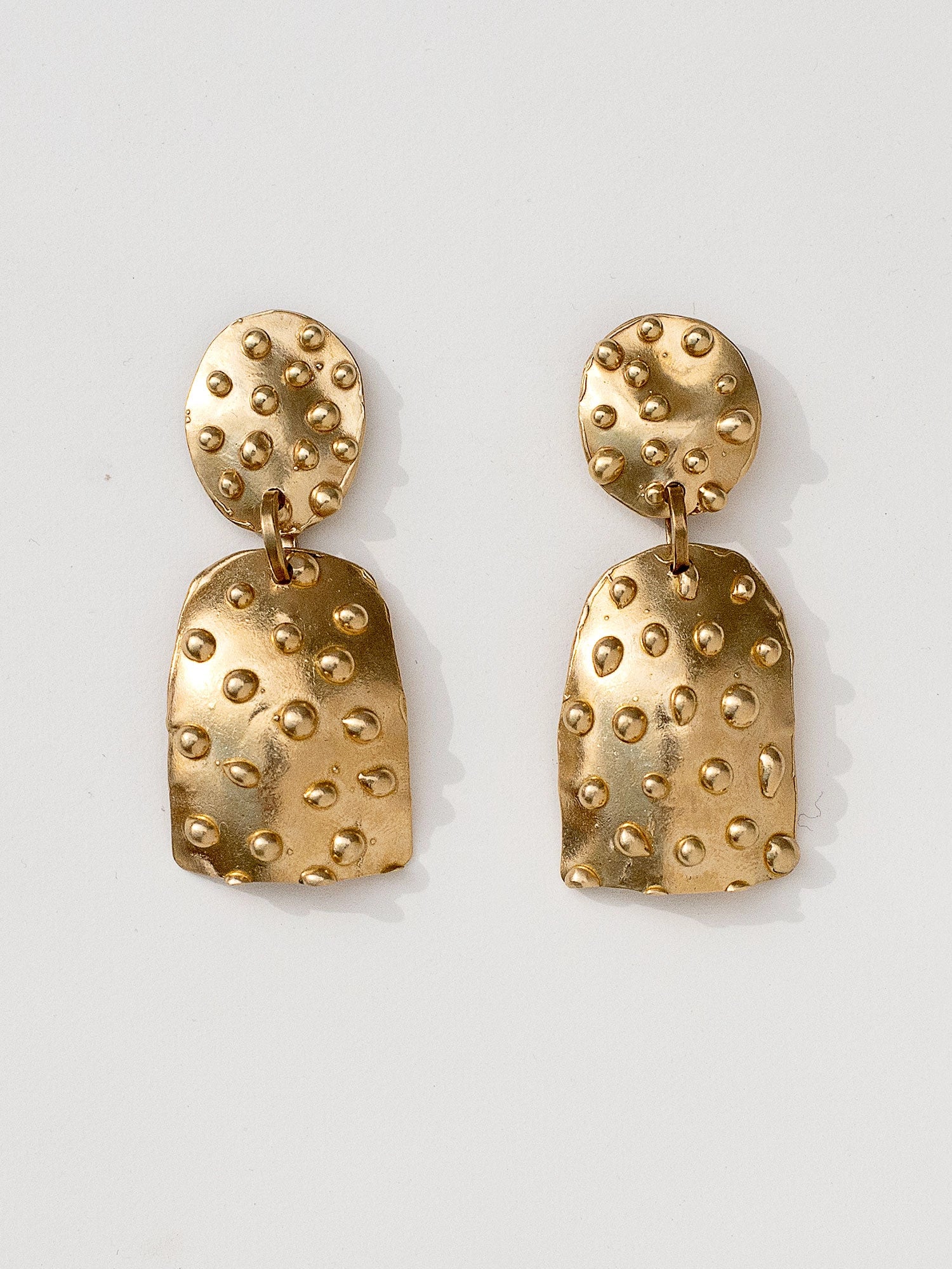 Neko Handmade Medium Brass Statement Earrings by Michelle Ross