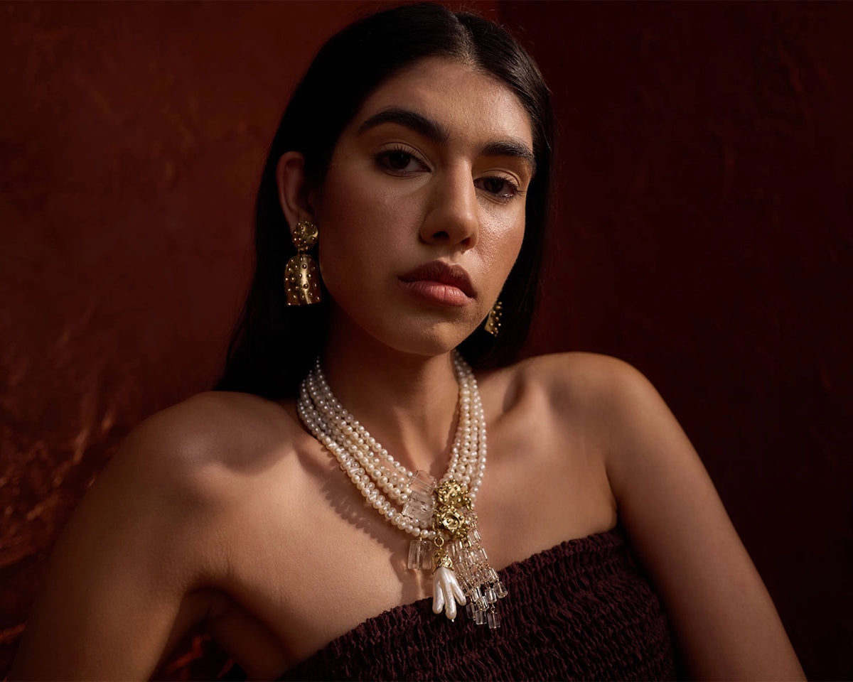 Neko Handmade Medium Brass Statement Earrings by Michelle Ross