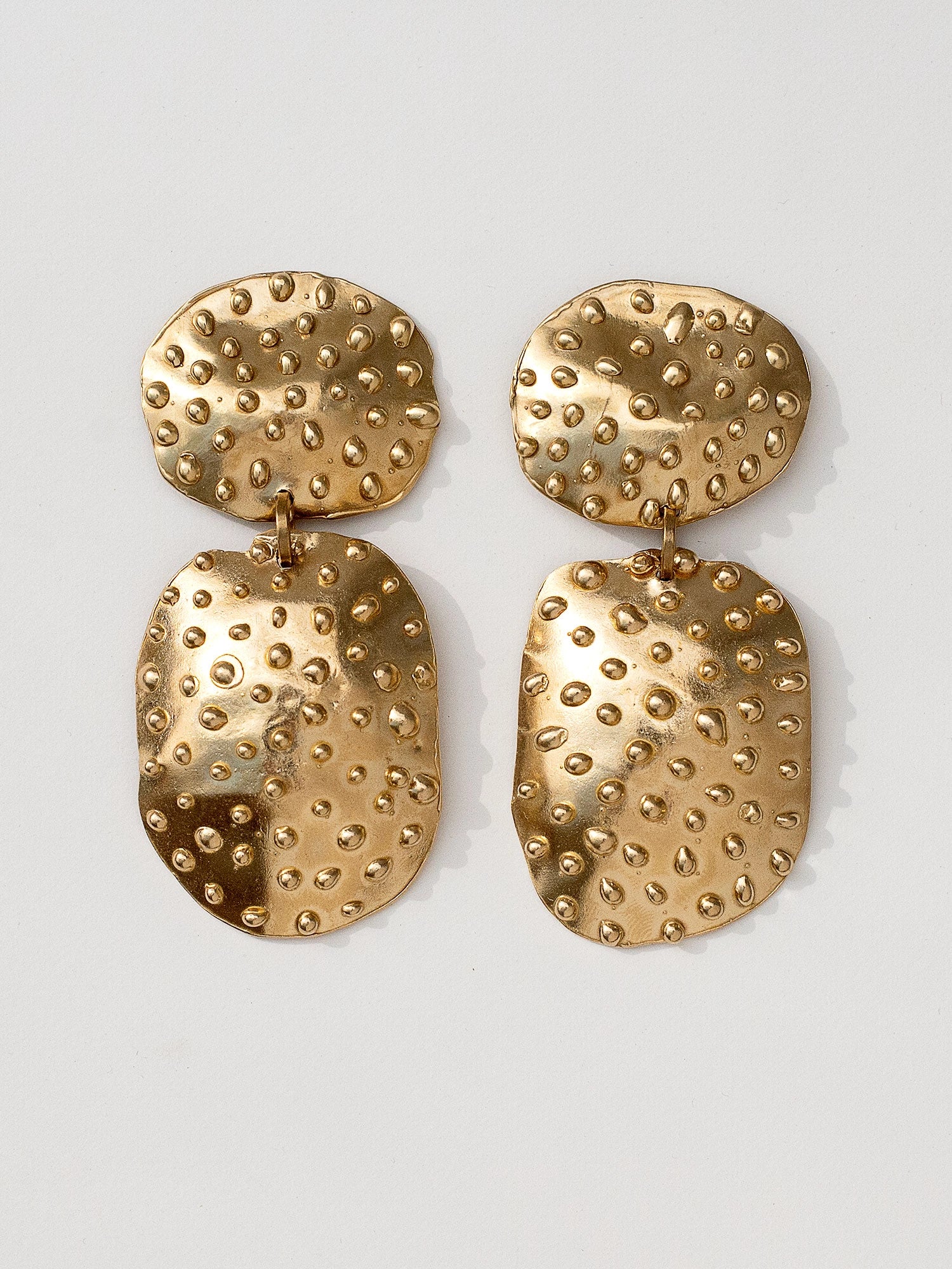 Nisa Handmade Large Brass Statement Earrings by Michelle Ross