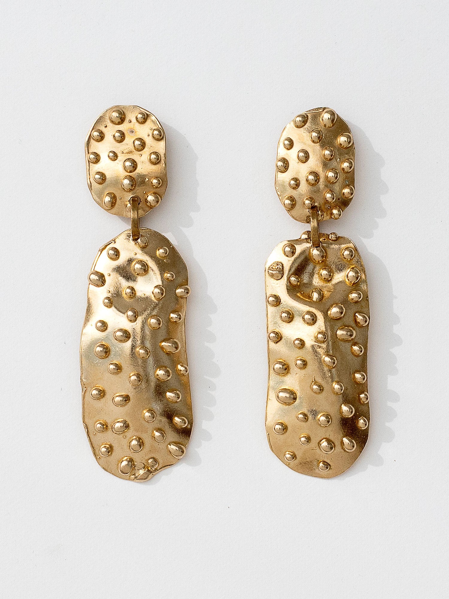 Nisa Handmade Medium Brass Statement Earrings by Michelle Ross
