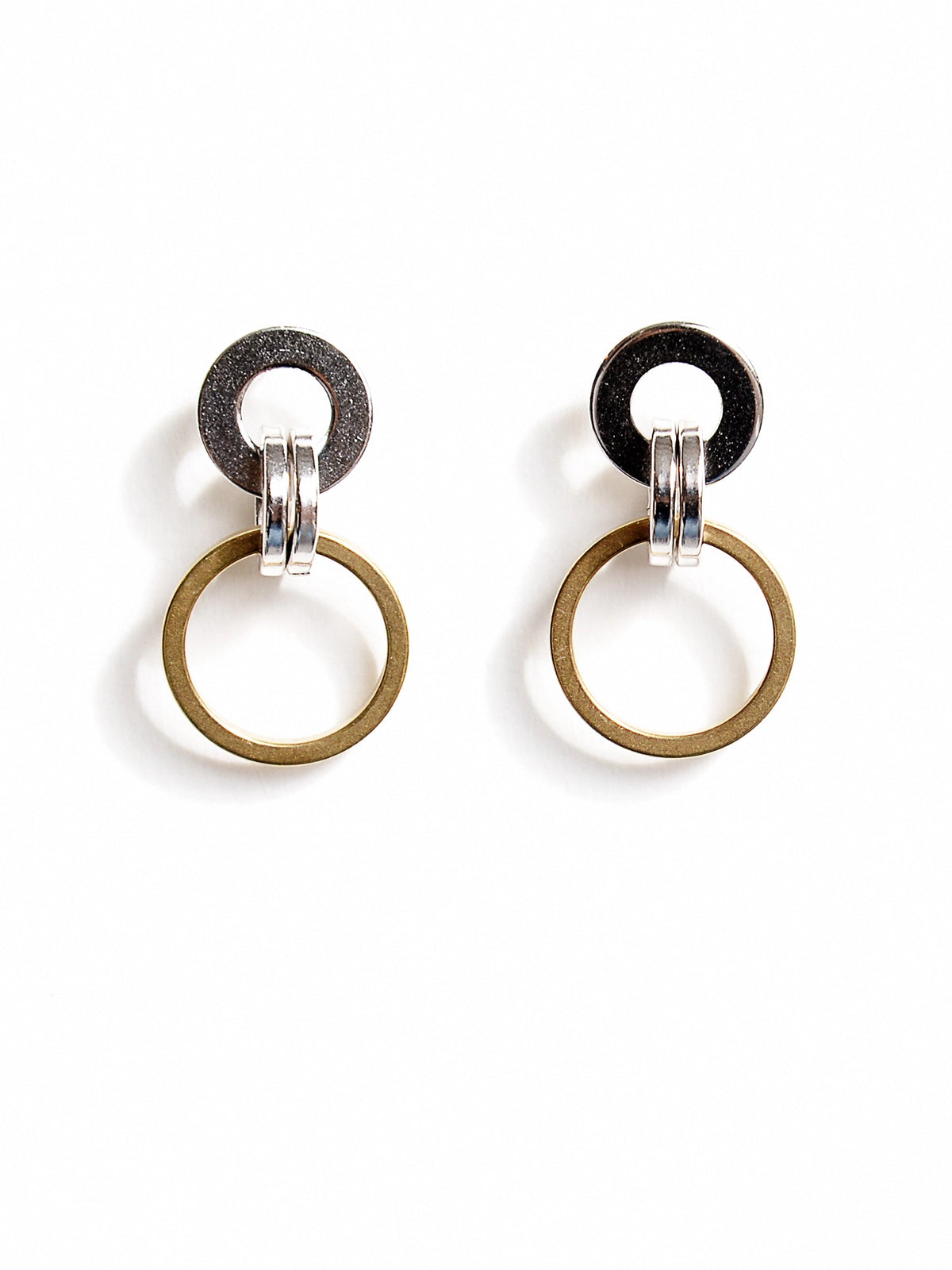 Nola Brass and Rhodium Earrings Michelle Ross