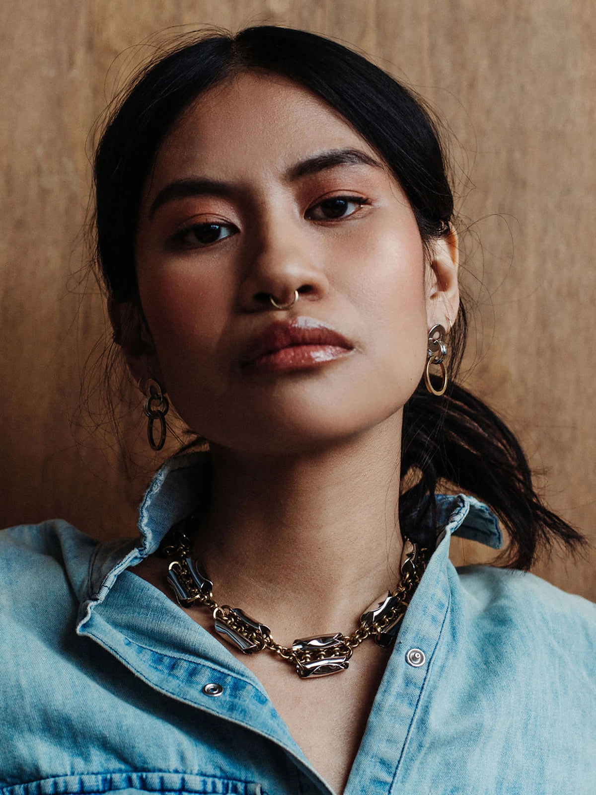 Nola Brass and Rhodium Earrings Michelle Ross